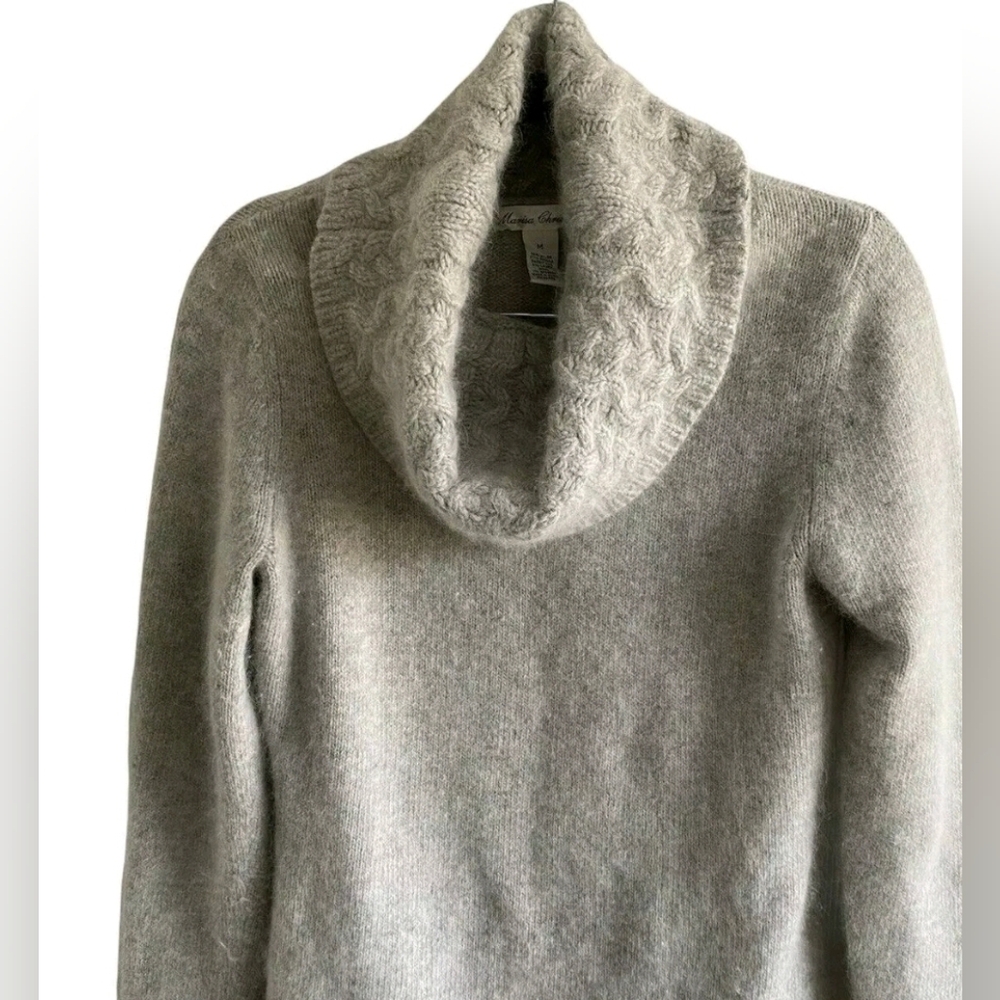 Marisa Christina Angora/Wool/Nylon Blend Grey Cowl Neck Sweater Size M